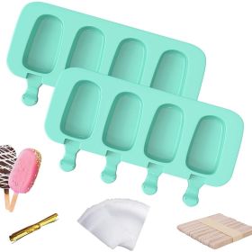 2pcs Sets Popsicle Silicone Mold Blue; Household Refrigerator Homemade Ice Cream Mold; Summer Popsicle Silicone Mold