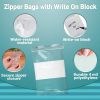 Pack of 100 Zipper Bags with Write On Block 5 x 8 Clear White Block Poly Bags 5x8 for Packing Storing Thickness 4 Mil Plastic Bags for Industrial Food