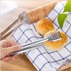 Set of 2 Bread Tongs Serving Tongs Stainless Steel for Salads Barbecue Toast Bread Pastry Sandwich Dessert Buffet Food Clip Kitchen Tools