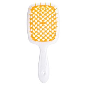 Hollow Mesh Comb Household Styling Comb Hollow Mesh Back Honeycomb Comb (Option: Orange White Handle-OPP Bag)