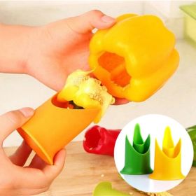 1pc/Pack; Green Peppers; Tomatoes; Fruit And Vegetable Corer (Color: Yellow)