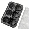 1pc Ice Cube Tray; Rose Flower And Heart Shaped Ice Cube Mold; Food Grade Silicone Ice Ball Maker; Kitchen Tools; Kitchen Supplies