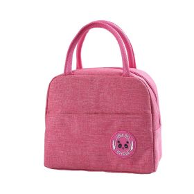 1pc Insulated Lunch Bag; Insulation Bento Pack; Aluminum Foil Rice Bag; Meal Pack; Ice Pack; Student Bento Lunch Handbag; Insulation Bag; Lunch Box Ba (Color: Rose Red)