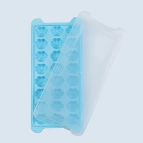 Ice Tray Quick Freezer Frozen Ice Cube Mold Ice Box Silica Gel Net Red Frozen Ice With Cover Household Big Artifact Refrigerator Homemade (Items: Blue Cat Claw 24 Grids With Cover)