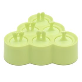 Ice Mold Ice Cube Maker Candy Bar Ice Pop Maker Ice Cream Kitchen Accessories Silicone Molds Popsicle Molds With Lid DIY Mould (Color: Green)