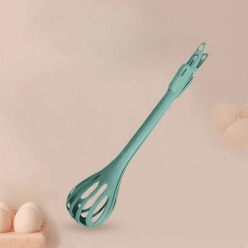 1pc; Multifunctional 3-in-1 Egg Whisk Food Holder Noodle Holder Baking Tool Egg Stirrer Manual Whisk 1 Pack 11.02''√ó2.76'' (Color: Green)