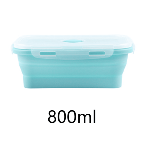 Foldable Silicone Lunch Box Microwaveable Bento Box Fruit Preservation Box Picnic Portable Lunch Box (size: 800ML)