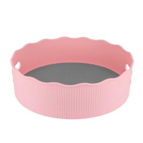 Seasoning Turntable Rack Rotating Condiment Storage Tray Countertop Seasoning Organizer (Color: Pink, size: large)