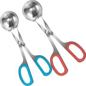 Kitchen Tool Stainless Steel Maker Meatball Maker Tongs And Innovative Container Burger Press Model (Color: As pic show, Type: Kitchen Tool)