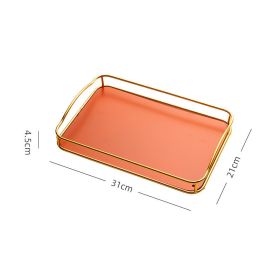 Household Rectangular Tea Tray Water Cup Storage Tray (Color: Orange)