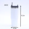 1pc Stainless Steel Vacuum Mug; Home; Office Or Car Vacuum Flask; Insulation Cup With Straw; Insulated Tumbler