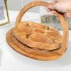 Bamboo Foldable Fruit Storage Basket Creative Collapsible Fruit Candy Plate Nuts Snacks StorageTray Home Decoration Gift Basket