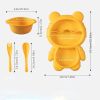 1pc Bear Shaped Dinner Plate Set; Kitchen Multi-functional Small Plaid Fruit Salad Plate