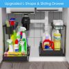 Gracenal Under Sink Organizer, Kitchen Organizers and Storage 1 Pack, L-Shaped 2-Tier Bathroom Storage, Upgraded Pull Out Cabinet Organizer, Gifts for