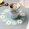 3pcs/set Silicone Round Placemats; Daisy Flower Shape Heat Resistant Trivets Pot Holder Mats; Cup Potholders; Pot Holders; Non-Slip Insulation Hot Pad