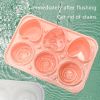 1pc Ice Cube Tray; Rose Flower And Heart Shaped Ice Cube Mold; Food Grade Silicone Ice Ball Maker; Kitchen Tools; Kitchen Supplies