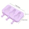 1pc Silicone Ice Cream Mold + Lid + 50pcs Ice Cream Stick Silicone Ice Cube Ice Cream Household Homemade Stick Ice Pop Mold Ice Hockey Mold Ice Cream