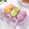 1pc Silicone Ice Cream Mold + Lid + 50pcs Ice Cream Stick Silicone Ice Cube Ice Cream Household Homemade Stick Ice Pop Mold Ice Hockey Mold Ice Cream