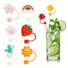 1pc Straw Tips Cover; Lovely Cartoon Reusable Drinking Straw Plugs; Reusable Straw Tips Lids For Straws